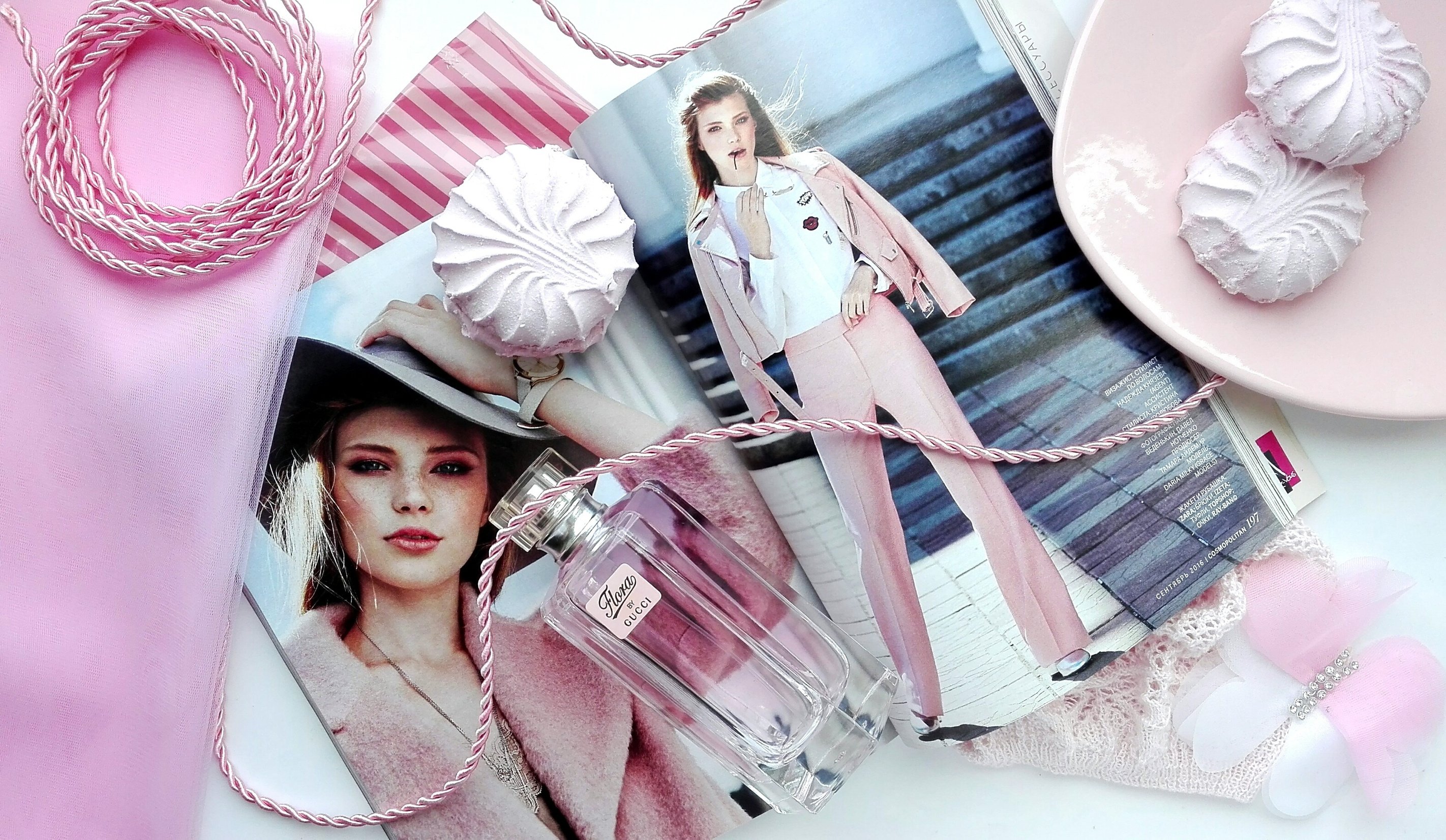 Perfume Bottle on a Fashion Magazine